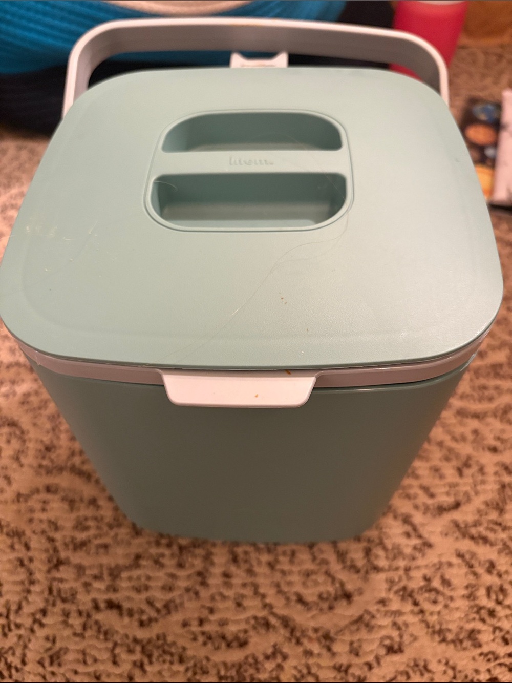Mint Green kitchen compost bin